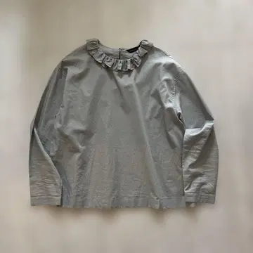 mizuiro ind 프릴 넥 셔츠 그레이 계열 코튼 긴팔