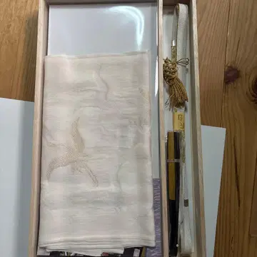 수공예 허리띠 거북이 오비 장식 천 학 세트 미사용 부채 포함