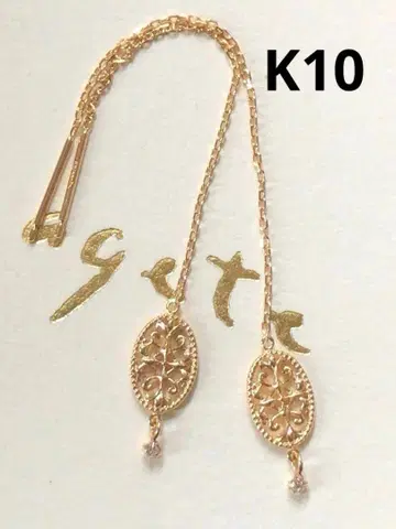 새상품급 아가트 K10 타원형 시스루 아메리칸 귀걸이 다이아몬드 포함