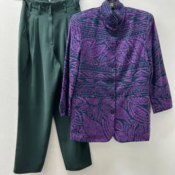 이타리야 셋업 9호 퍼플 그린 레트로 빈티지 팬츠