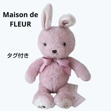 택 포함 미사용 메종 드 플뢰르 로즈 토끼 푹신 파우치