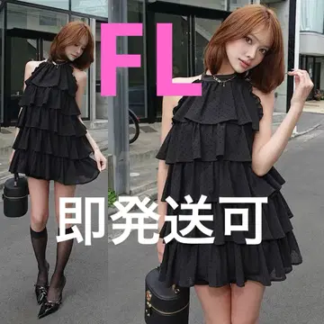 다리치 도트 티어드 아메슬리 미니 원피스