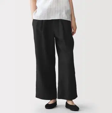 [새상품] 무인양품 린넨 워싱 이지 와이드 팬츠 M