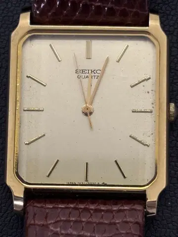 작동 SEIKO 쿼츠 손목시계 7431-5380 아이보리 다이얼 세련됨