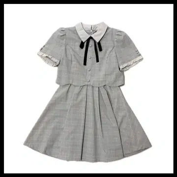 ROJITA / 화이트칼라 체크 원피스