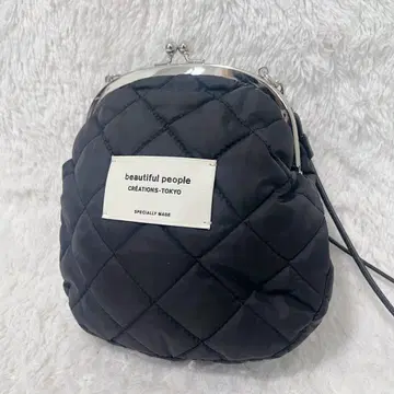 새상품급 beautiful people 가마구치 퀼팅 파우치 백 별주