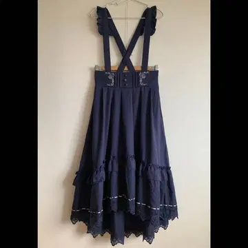 axes femme 서스펜더 부착 피쉬테일 스커트 네이비 M