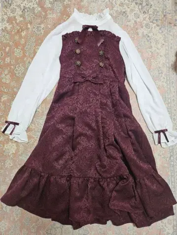 axes femme kawaii 클래시컬 원피스 와인