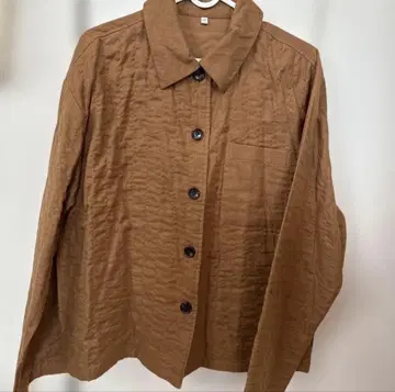 무인양품 카폭 혼방 이중 거즈 퀼트 자켓 M 카멜