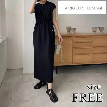 CAPRICIEUX LE'MAGE 드로스트 민소매 원피스 블랙