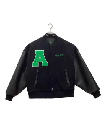 바시티 자켓 블랙/그린 L 사이즈