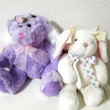 빈티지 토끼 곰 봉제 인형 2체 세트 아메토이 팬시 토이