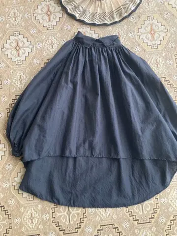 미즈이로 인드 옷깃 둥근 블라우스 블랙 mizuiro-ind