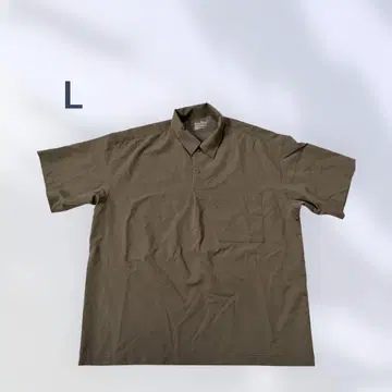 무인양품 카키 반팔 피케 셔츠 L 캐주얼 심플 업무복으로도