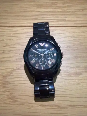 Emporio Armani 크로노그래프 손목시계 블랙