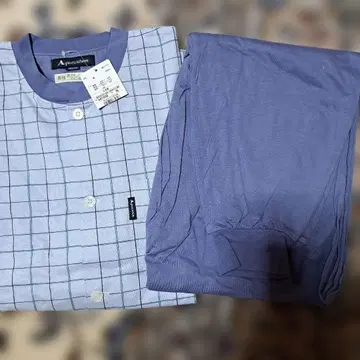 Aquascutum 스카이블루 그린 체크 파자마 세트