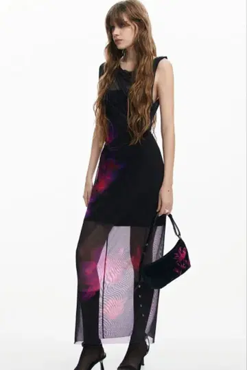 Desigual 꽃무늬 시스루 드레스 S 사이즈