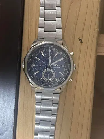 WIRLD 크로노그래프 손목시계 블루