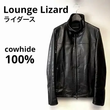 [ 새상품급 ] 라운지 리자드 소가죽 싱글 라이더 자켓 블랙 사이즈 2