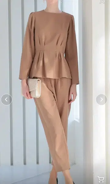 haremode 베이지 페플럼 셋업 결혼식