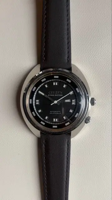 CITIZEN 자동 태엽 손목시계 킹 로터 앤티크 블랙
