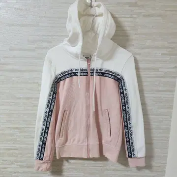 아디다스 핑크 로고 라인 저지 트레이닝복 맨투맨 후드티