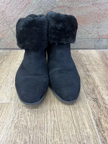 윌슨리 여성용 블랙 부츠 퍼 포함 24.0EEEE