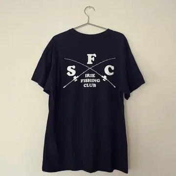 [ 레어 ] I F C 일리 낚시 클럽 백 로고 T셔츠 네이비 L