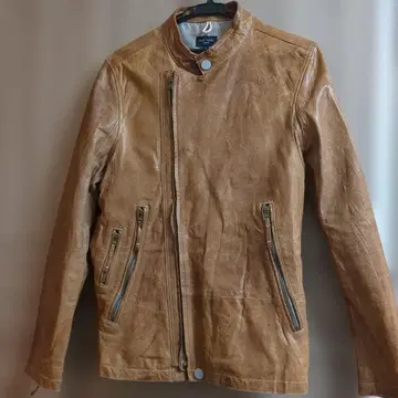 폴스미스 라이더 자켓 카멜 브라운 양가죽
