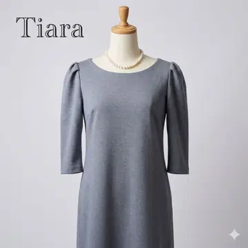 [새상품급] Tiara 티아라 백리본 이소재 플리츠 원피스 그레이 3