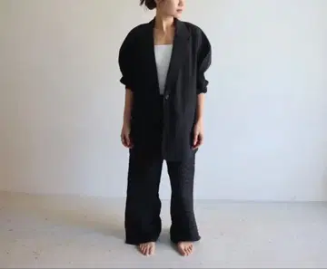 eLLa FUKURE 자카드 릴렉스 팬츠 (블랙)