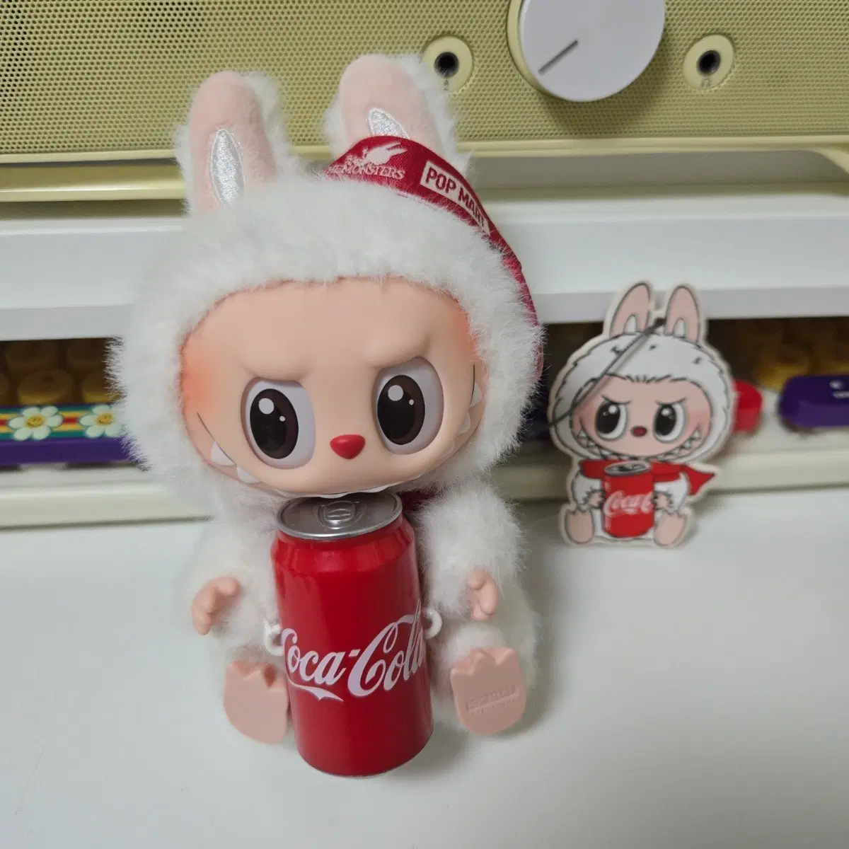 POP MART) Labubu Coca-Cola Series Doll Keychain (Bottle Cola 