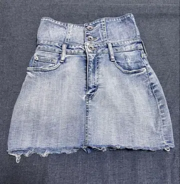 GYDA 이너 팬츠 부착 데님 스커트 S 아이스 블루