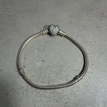 PANDORA 판도라 SV925 스톤 하트 모양 팔찌 실버