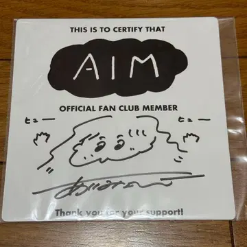 아이묭 AIM 한정판 친필 사인 미니 색지