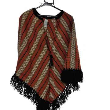 프린지 판초 케이프 네이티브 무늬 캐나다제