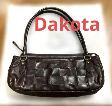 Dakota 다코타 다크 브라운 가죽 뜨개질 롱 핸들 숄더