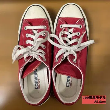 [새상품급] 컨버스 올스타 빨간색 스니커즈 100주년 모델 25.0cm