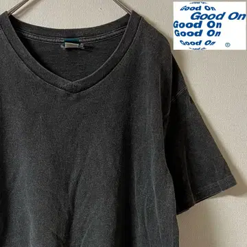 GOOD ON (굿온) V넥 티셔츠/M/그레이/USA제