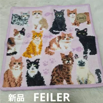 새상품 FEILER 마이큐트 키튼 손수건 고양이 cat