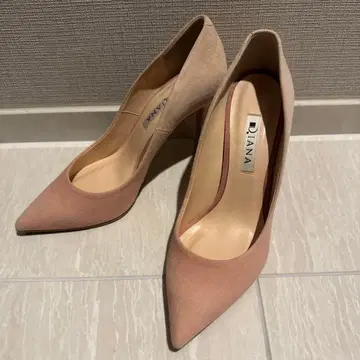 DIANA 사쿠라 핑크와 베이지 그라데이션 스웨이드 하이힐