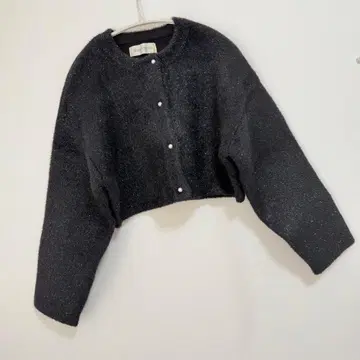 AIMER 라메 샤기 니트 펄 버튼 가디건 48