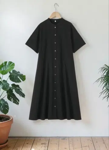 무인양품 냉감 반팔 셔츠 원피스 블랙 XL