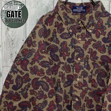 스탠리 브래커 페이즐리 두꺼운 원단 긴팔 셔츠 L 멀티 컬러