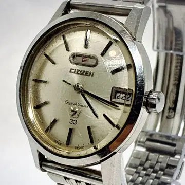 레어 시티즌 크리스탈 세븐 자동 와인딩 데이데이트 작동품 빈티지 손목시계