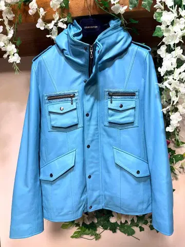 [ 최상급 터콰이즈 블루 ] SCHAFFEN 양가죽 램 가죽 자켓 블루종