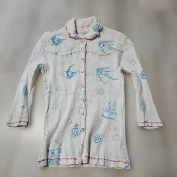 츠모리치사토 머메이드 모티브 7부 소매 셔츠