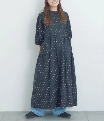 사만사 모스모스 원피스 패턴 모듬 티어드 원피스 도트