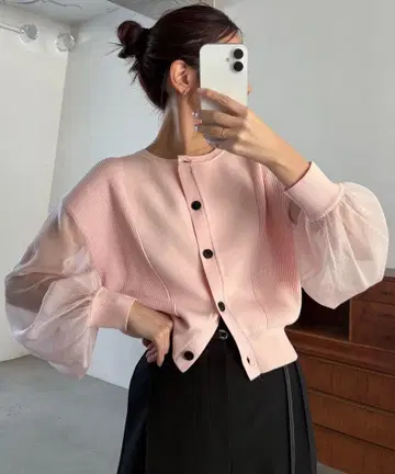 [ CAPRICIEUX LE'MAGE ] 시어 슬리브 숏 가디건