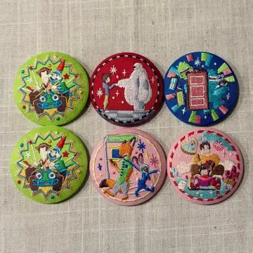 디즈니 자수 캔뱃지 6개 세트